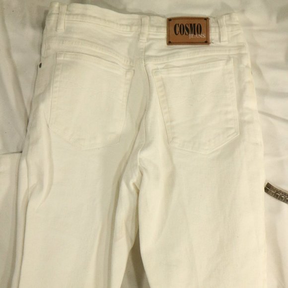 VTG COSMO White Denim Straight Leg Jeans Sz 9/10 - Picture 11 of 15